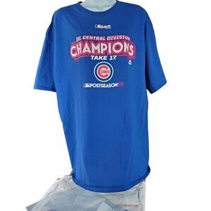 2017 Cubs T-Shirt NL Central Division Champions Take 17 Postseason. Size 2XL